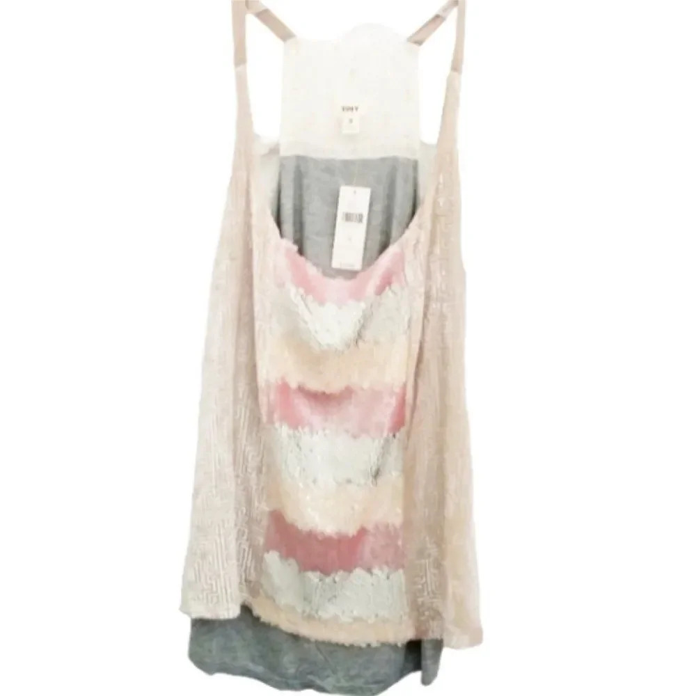 Anthropologie TINY Mixed-Media Velvet Sequins Racerback Tank Top